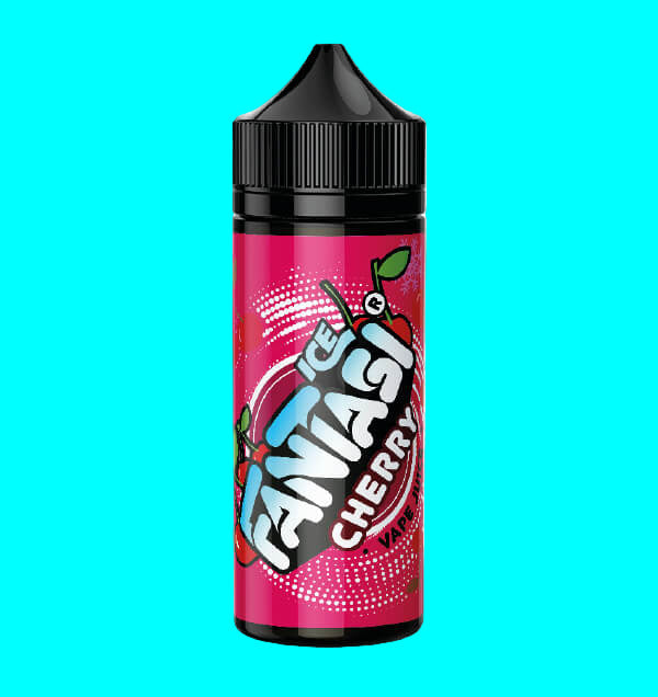 Fantasi Cherry bottle with pink label on a white background