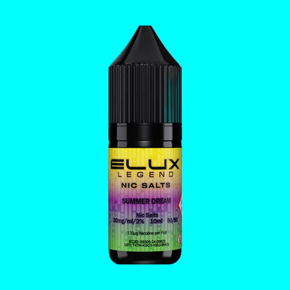 ELux Legend Nic Salts Summer Dream vape juice bottle on a white background