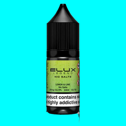 Elux Legend Nic Salts Lemon & Lime flavor bottle on a white background