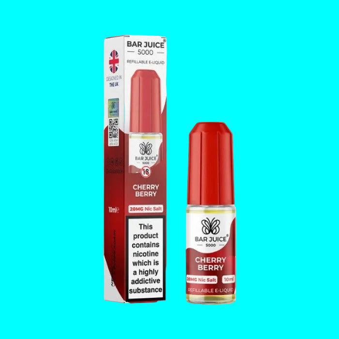 Bar Juice Cherry Berry e-liquid bottle and packaging on a white background