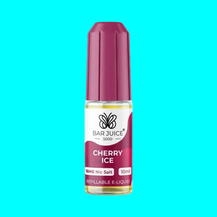 Bar Juice Cherry Ice e-liquid bottle on a white background