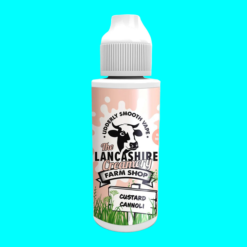 Bottle of 'Custard Cannoli' from The Lancashire Creamery Farm Shop on a white background