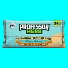 Professor Herb premium hemp blend bar packaging on a blue background
