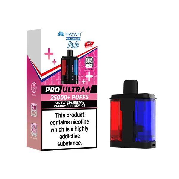 Vaping device and packaging with 'Hayat' branding on a white background
