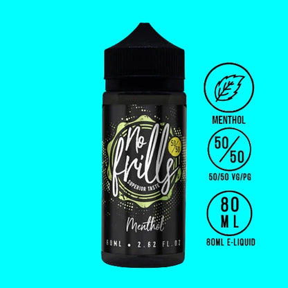 NO FRILLS SHORT FILL BOTTLE MENTHOL WITH BLACK BACKGROUND