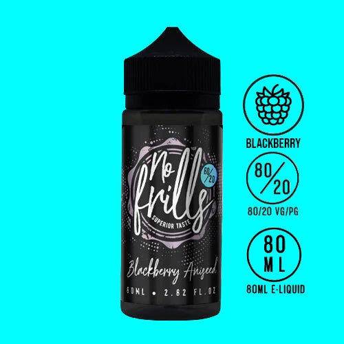 NO FRILLS BLACKBERRY ANISEED BLTTLE WITH BLACK LABEL