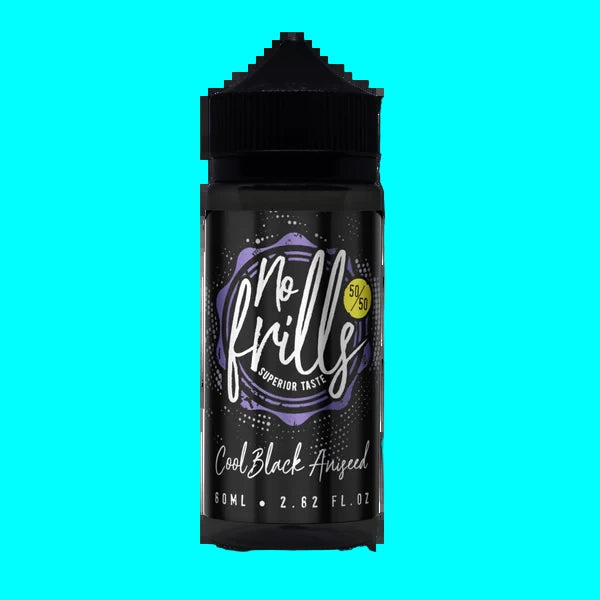 NO FRILLS COOL BLACK ANISEED WITH BLACK BACKGROUND BOTTLE