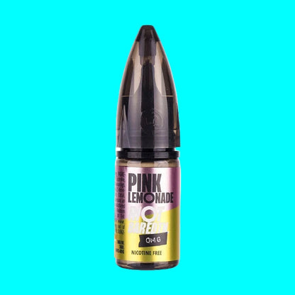 Bottle of Pink Lemonade nicotine-free vape juice on a white background