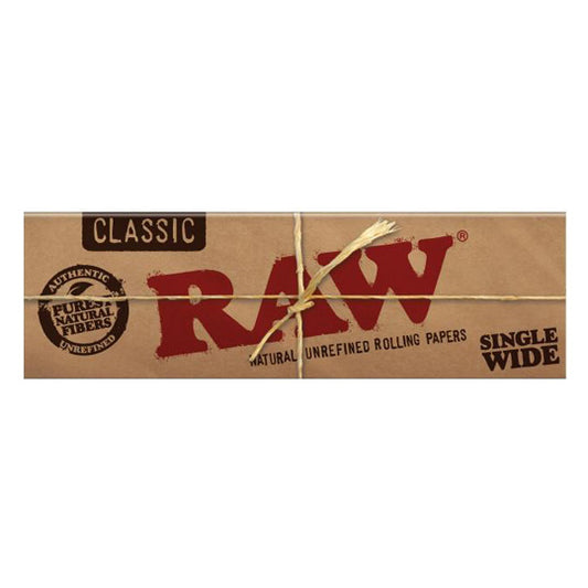 RAW CLASSIC NATURAL ROLLING PAPERS WIDE SINGLE PACK