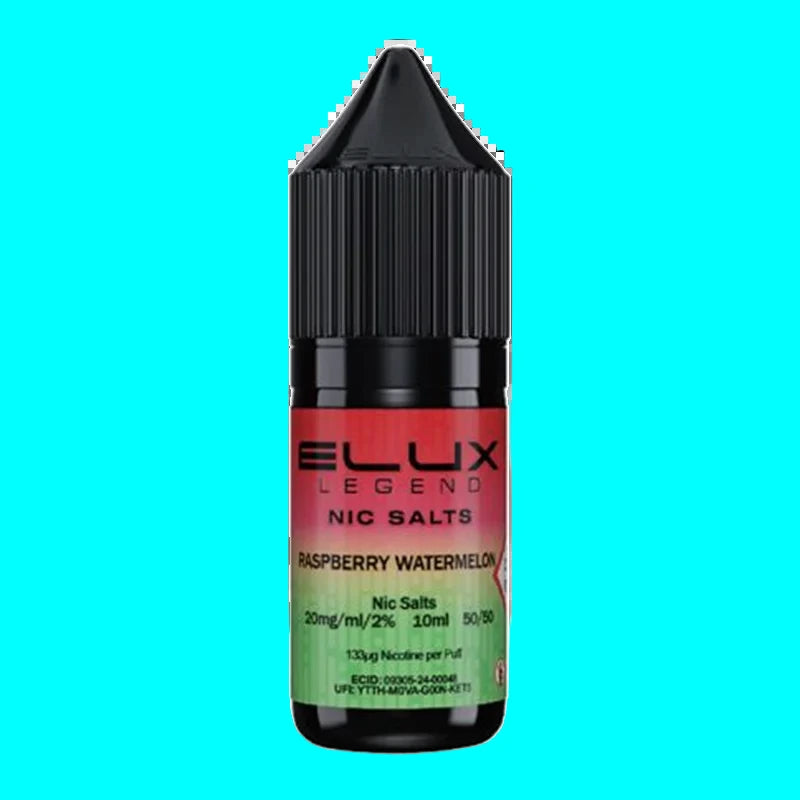 Elux Legend Nic Salts Raspberry Watermelon e-liquid bottle on a white background