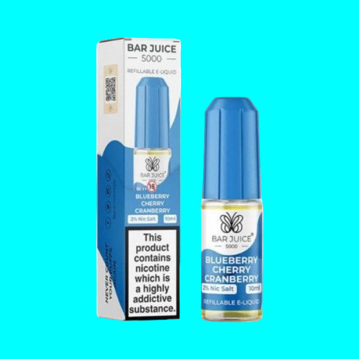 A collection of Bar Juice e-liquid bottles in various colors, labeled with different flavors.