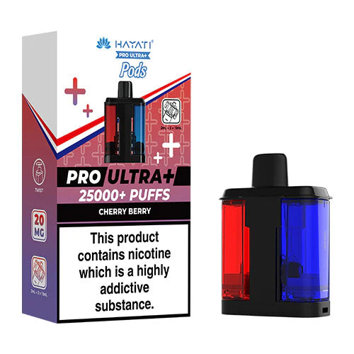 HAYATI Pro Ultra+ vape device and packaging on a white background