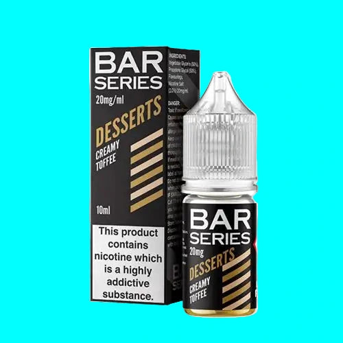 A collection of BAR SERIES 10ml nicotine salt e-liquid bottles in various flavors, designed for mouth-to-lung vaping.