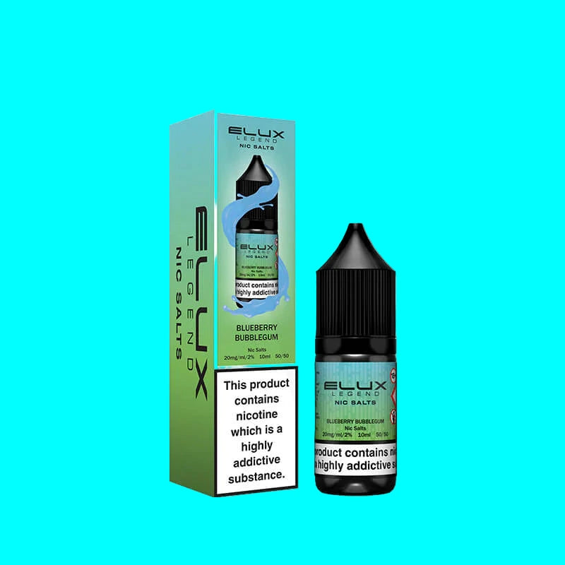 Elux vape juice bottle and packaging on a white background