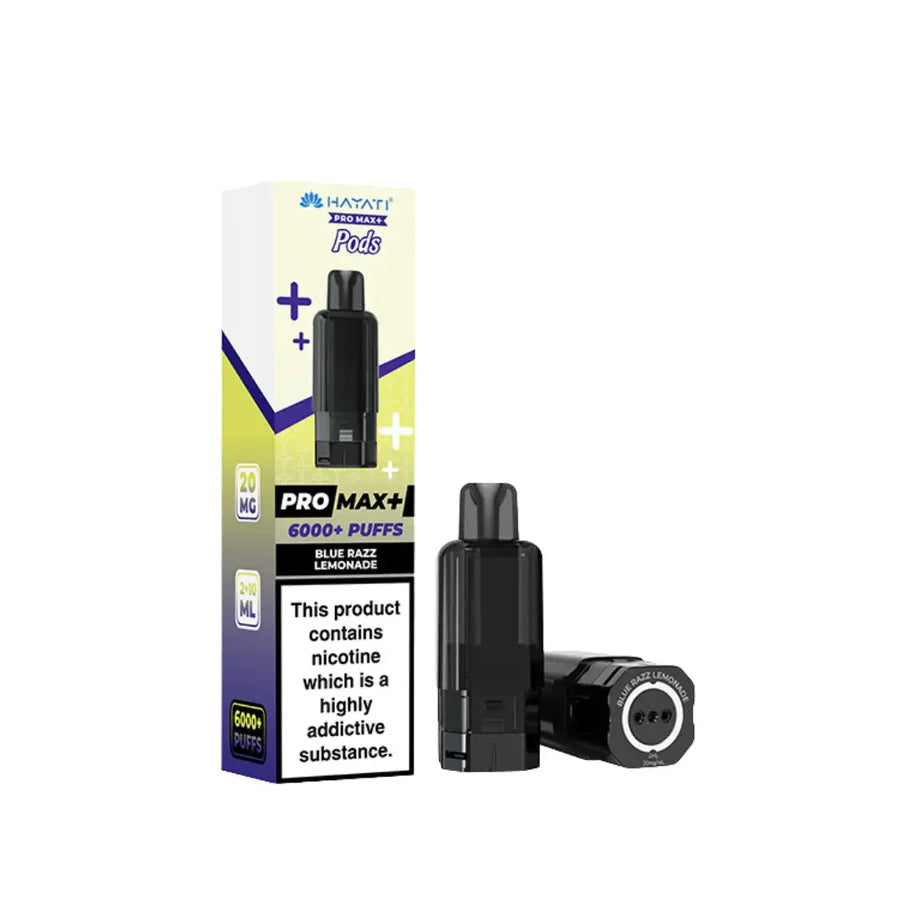 Vaping device and packaging on a white background