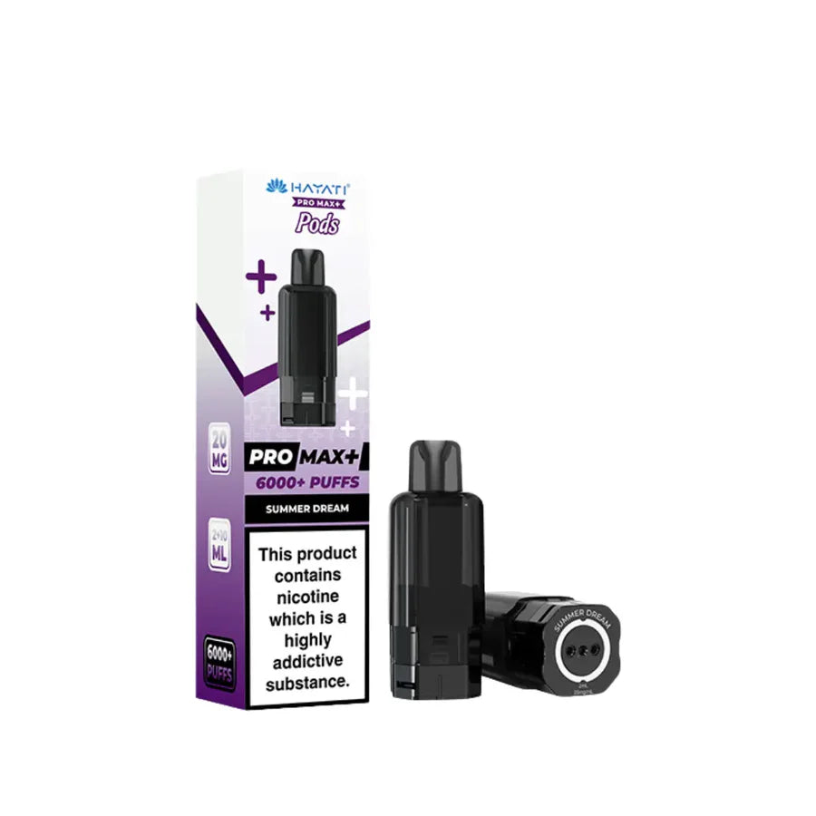 Vape device and packaging on a white background