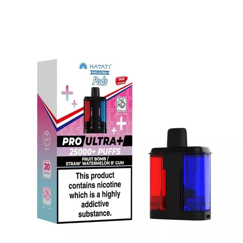 HAYATI Pro Ultra+ vape device and packaging on a white background