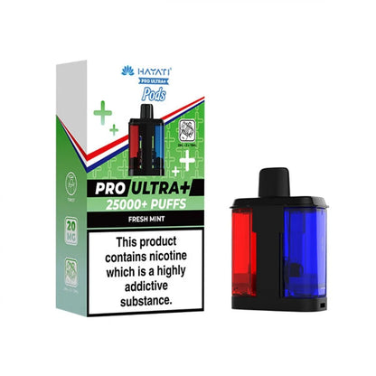 Vape pod packaging with 'Hayat' branding on a white background