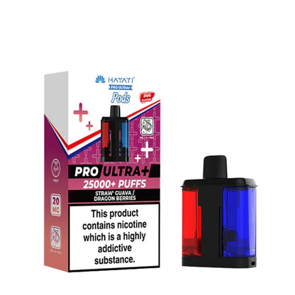 Vape device and packaging with 'HAYAT' branding on a white background