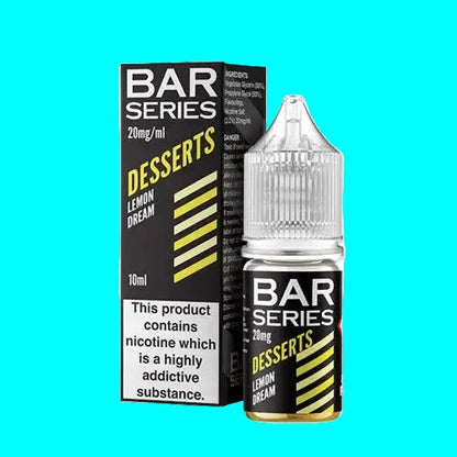 BAR SERIES 10ml nicotine salt e-liquid bottles in various flavors, designed for mouth-to-lung vaping.
