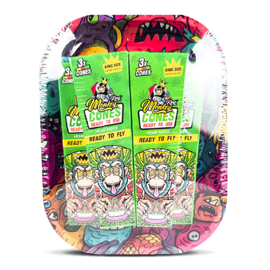 MONKEY KING ROLLING TRAY AND TIN WITH CONES
