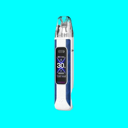 Vape device with digital display on a white background