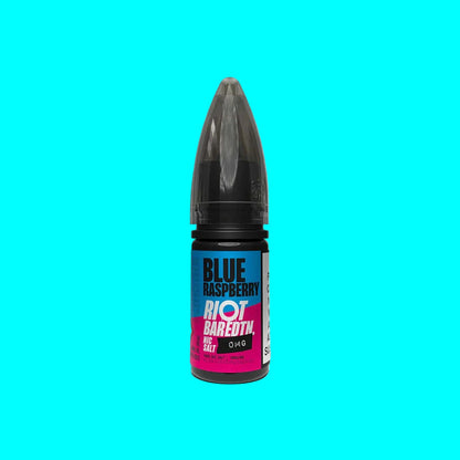 Blue Raspberry Riot Bar juice bottle on a white background