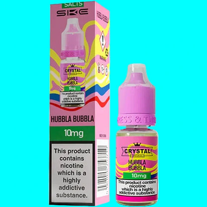 Crystal Hubble Bubble vape juice with pink label and SKE packaging on a white background