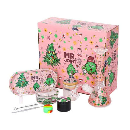 SMOKING GIFT SET WITH WATERPIPE BANGER & ACCESSORIES