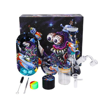 SMOKING GIFT SET WITH WATERPIPE BANGER & ACCESSORIES