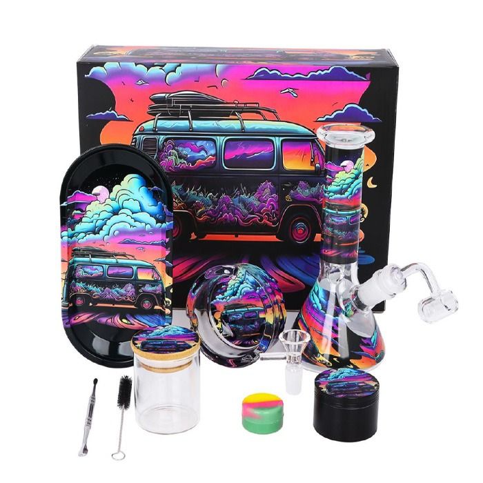 SMOKING GIFT SET WITH WATERPIPE BANGER & ACCESSORIES