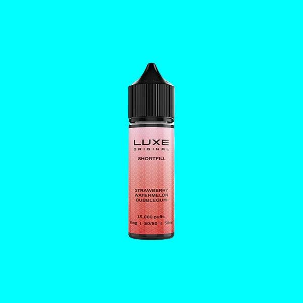 Luxe Original vape short fill with pink and red gradient on a white background
