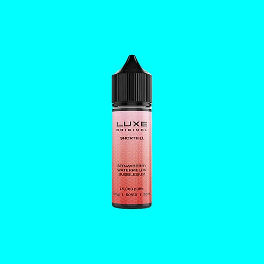 Luxe Original vape short fill with pink and red gradient on a white background