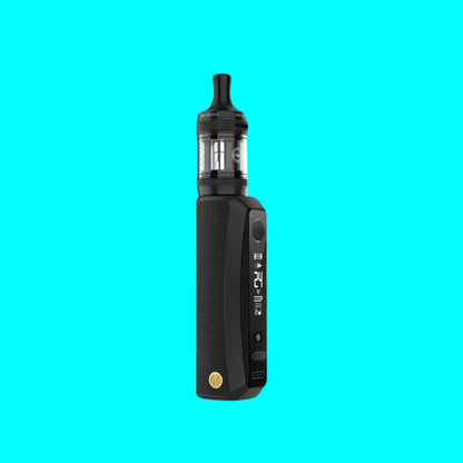 Black vape device on a white background