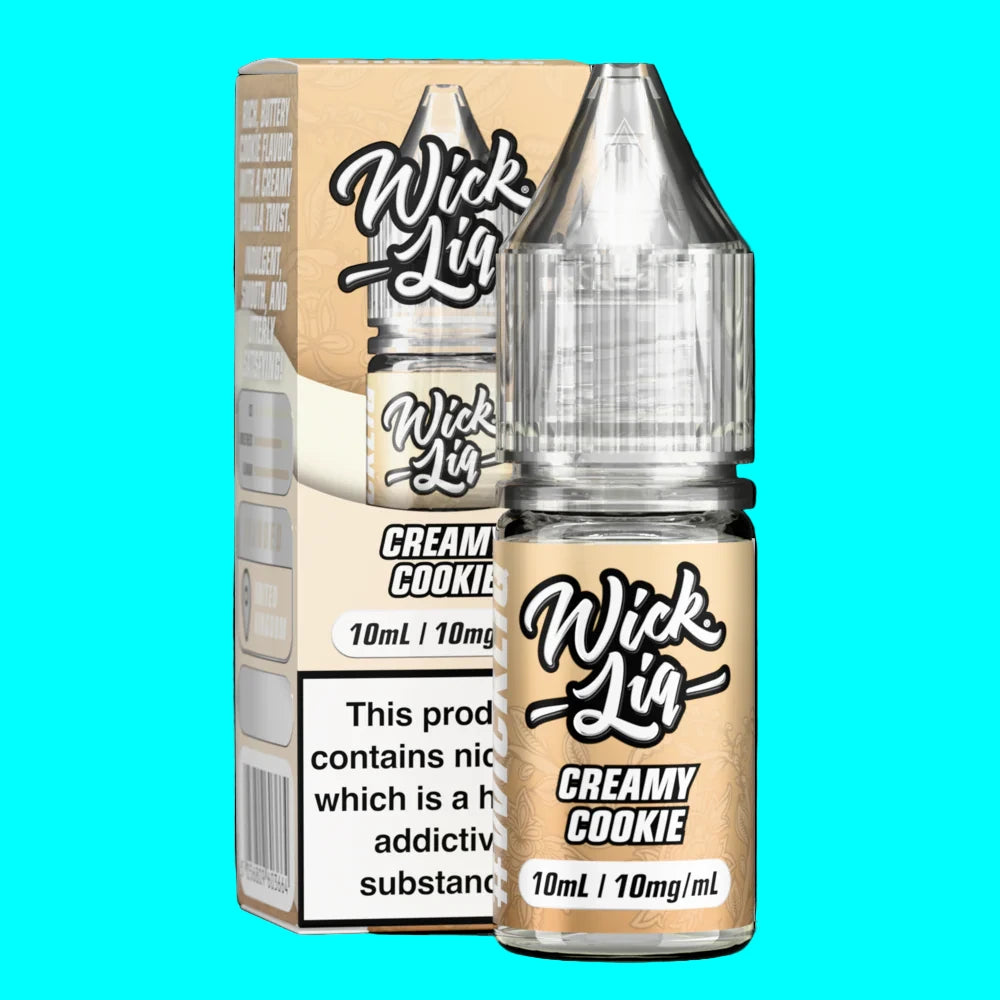 Wick Lin Creamy Cookie vape juice bottle and packaging